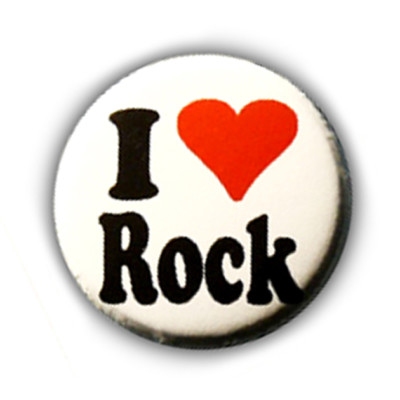 Badge I ♥ LOVE ROCK heart coeur retro punk vintage kawaii pop pins button Ø25mm