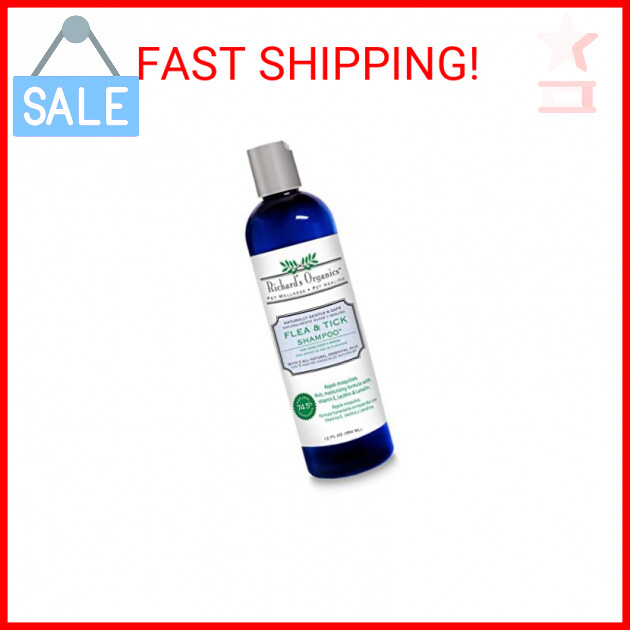 Richard’s Organics Flea and Tick Shampoo for Dogs – 100% All-Natural Act …