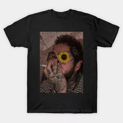 Inspired Post Malone Sunflower Black Unisex T-Shirt A2611_06