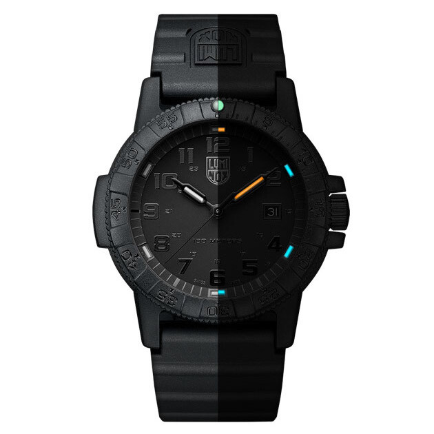 Pre-owned Luminox Genuine  Xs.0321bo Quartz Men's Watch Sea Turtle Black Rubber Swiss Made