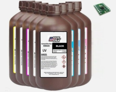 PREMIUM COMPATIBLE UV CURE INK FOR MIMAKI  LUS-170  (1,000 ML BOTTLE) + CHIP