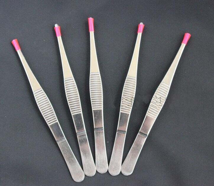 10pcs New Medical tweezers 5"/12.5cm stainless steel tweezers for first