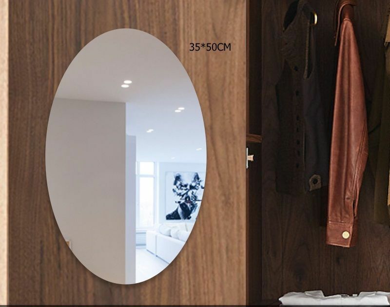 Specchio Adesivo Forma Ovale 35x50cm Adesiva Murale Arredamento Casa bal