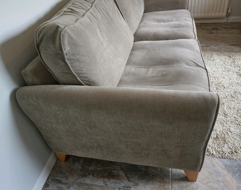 Sofa Large 4 Seat Mink Grey Velvet Feel From Debenhams In