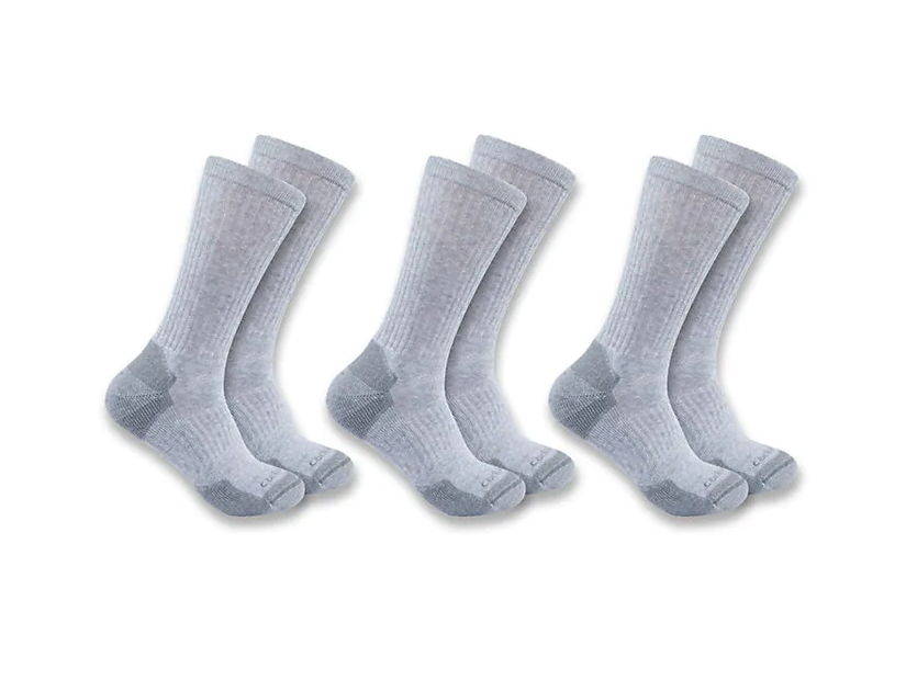 NWT Carhartt Men's MIDWEIGHT COTTON BLEND CREW SOCK 3-PACK Size Large (9-11.5)