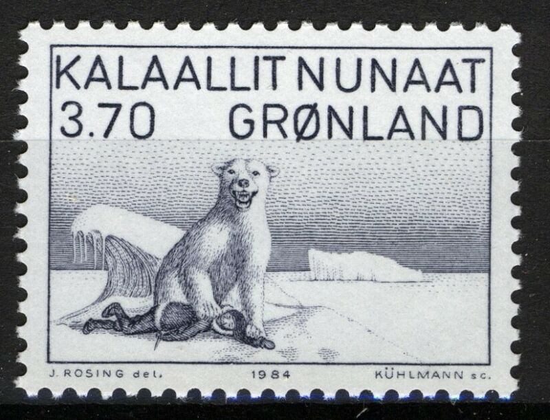 Greenland 1984, Polarbear, Icebear, Art (IV) by Kârale Andreassen MNH, Mi 147