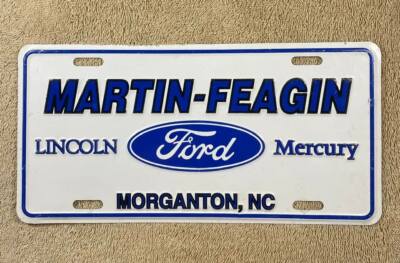 Martin-Feagin Ford Dealership Booster License Plate Morganton North Carolina