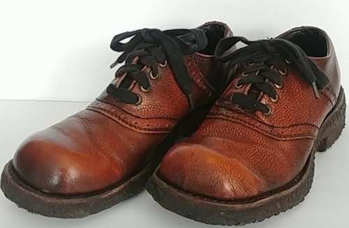 Vtg Men’s Towncraft Disco Brown Leather Gum  Sole Platform 70’s Saddle Shoes 9B