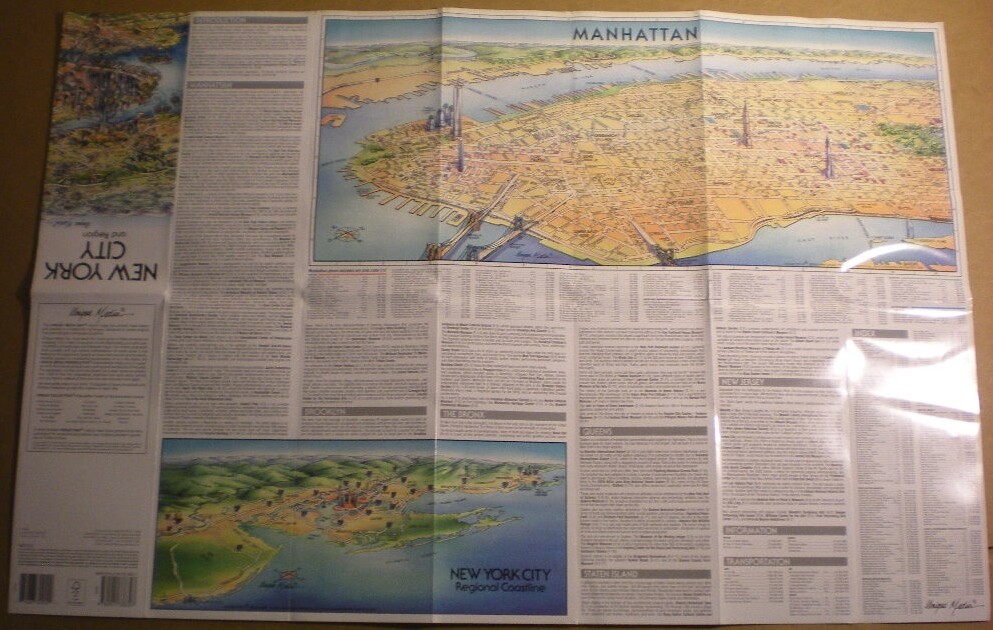 Map of New York City & Region, by Unique Media, Folded Artistic Illustrated Map