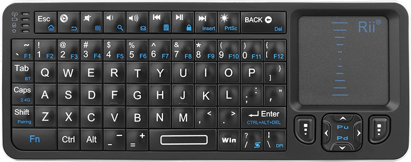 Rii K06 Mini Bluetooth Keyboard,Backlit 2.4Ghz Wireless Keyboard with IR Learnin