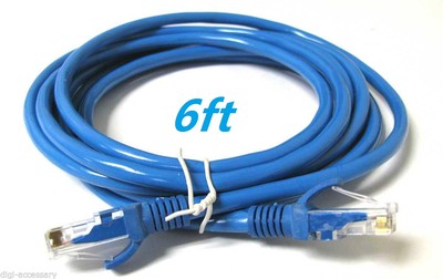Cat6 Patch Cord Cable 500mhz Ethernet Internet Network LAN RJ45 UTP Blue Us New 