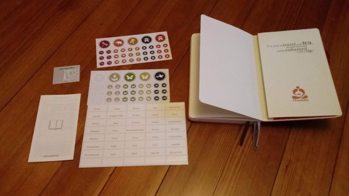 PERFECTEA JOURNAL Teavana Moleskine w/ Stickers Bookmarks SCARCE! New Condition