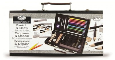 SKETCHING ARTIST BOX SET KIT ART DRAWING CHARCOAL PENCILS PASTELS CHRISTMAS GIFT