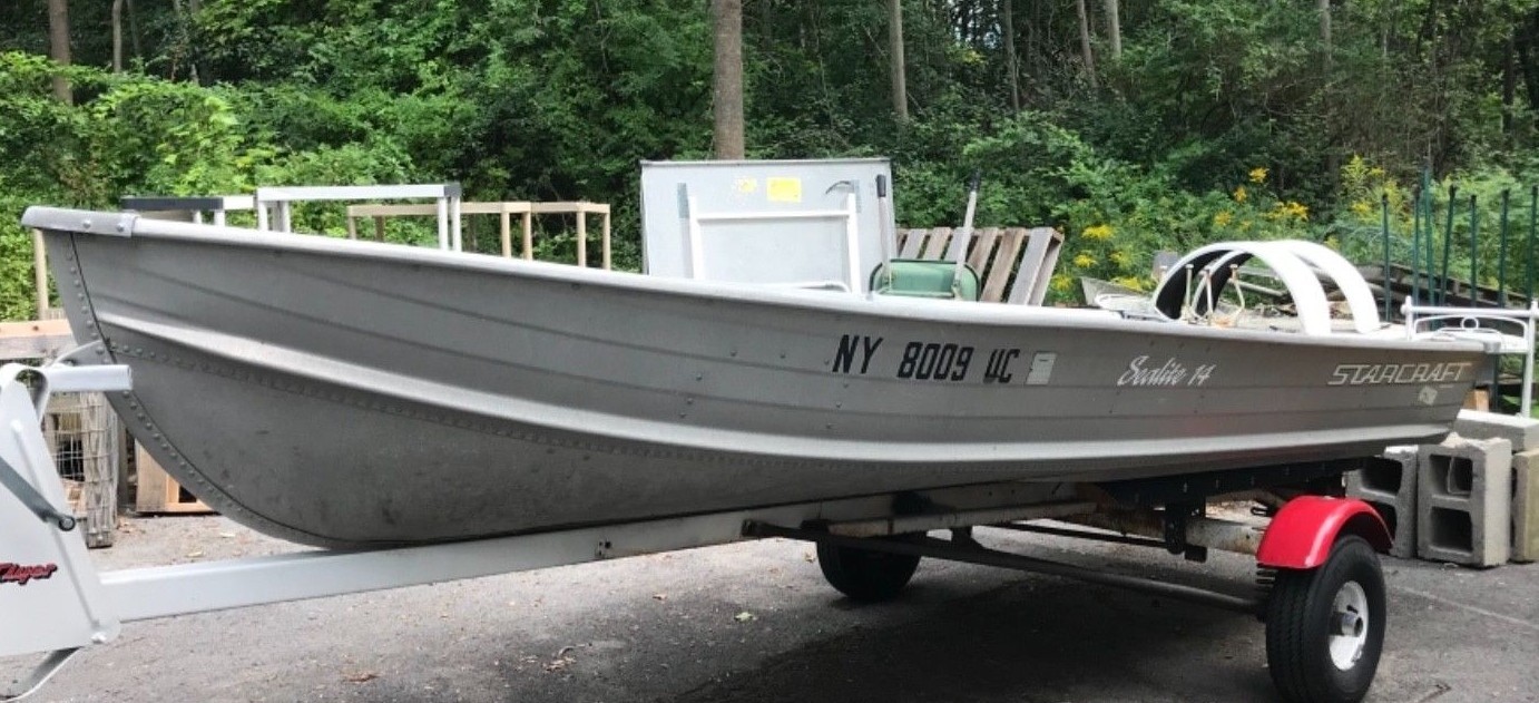 Antique Starcraft Aluminun 14" Fishing Row/Motor Boat "Sealite"