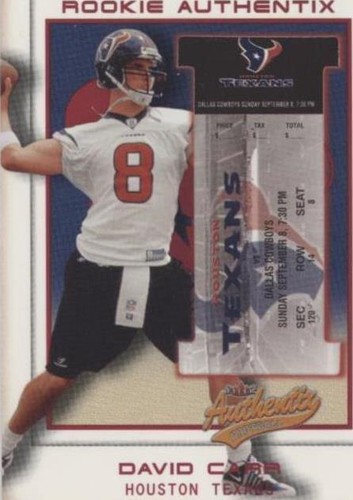 2002 Fleer Authentix David Carr #101