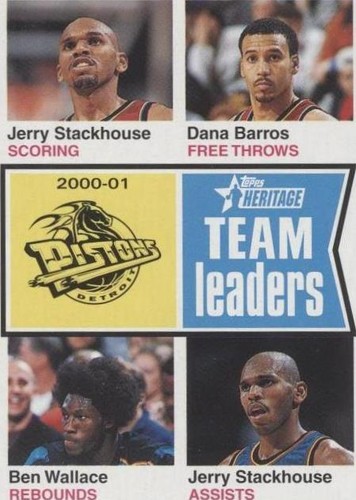 2001-02 Topps Heritage - Ben Wallace/Dana Barros/Jerry Stackhouse #88