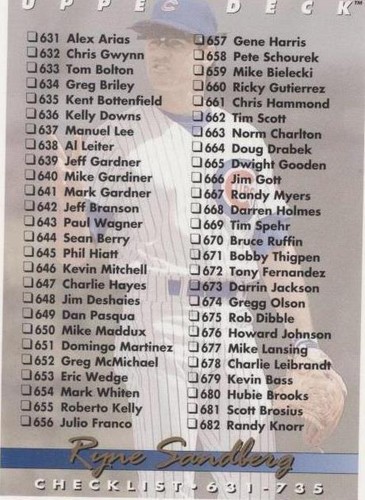 1993 Upper Deck - Ryne Sandberg #735