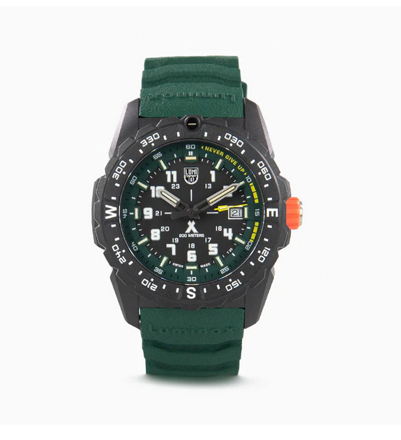 Pre-owned Luminox Xb.3735 Bear Grylls Survival Sapphire Crystal Men's Watch Green Strap