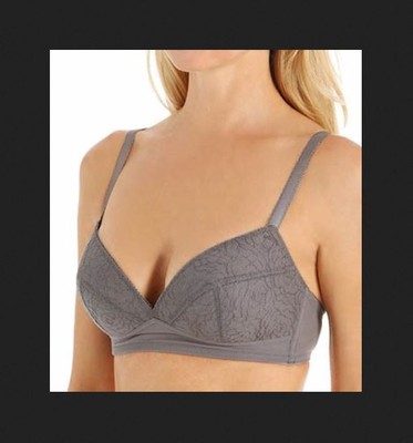 La Perla Lily Collection 34D Contour Bra Lightly Padded Wire Free Charcoal New