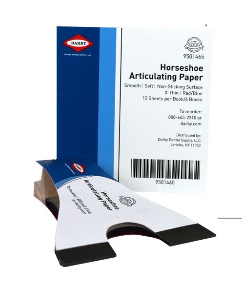 Dental Horseshoe Articulating Paper 72 Blue/Red Sheets - SuperDent #9501465