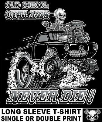 OLD SCHOOL STUDEBAKER BULLET NOSE HOT ROD OUTLAW GASSER DRAG CAR SKULL T-SHIRT