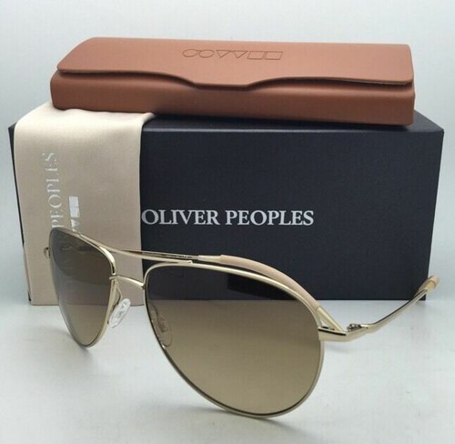 Pre-owned Oliver Peoples Photochromic  Sunglasses Benedict Ov 1002s 524251 59-16 Gold Frame In Brown