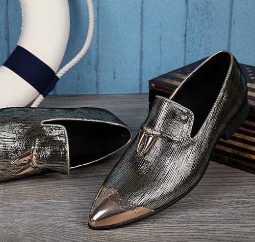Details zu Abend Herren Metall Slipper Hochzeit Business Formell Anzug Spitz Schuhe Alltag Elegant Metalldruck Herren Schuhe Business Anzugschuhe Spitz