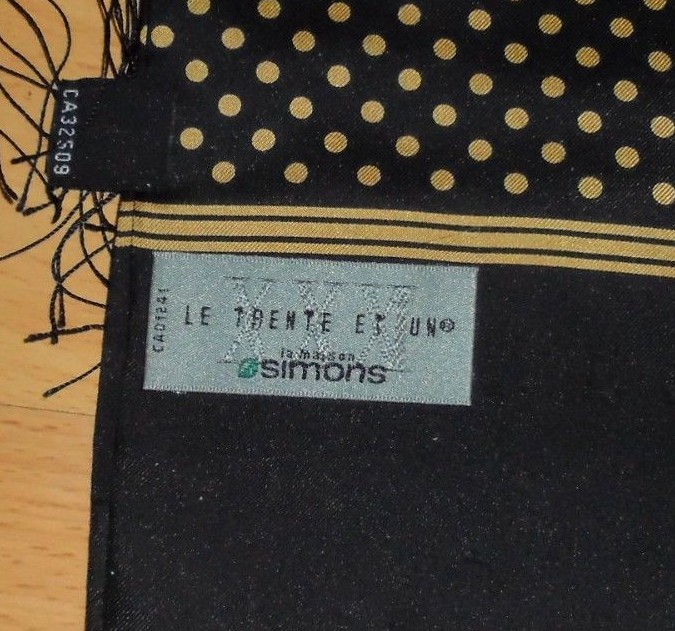 SCARF MENS Col. Black Size Length 55