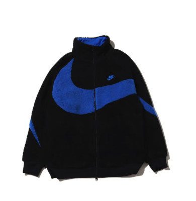 Nike Big Swoosh Reversible Boa Jacket  Asia Sizing BQ6546-009 / Black Blue