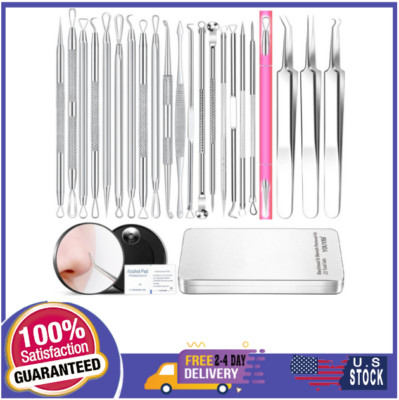 2024 Professional Pimple Popper Tool Kit - 22 PCS Blackhead Remover Tools for Ac