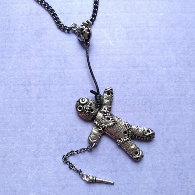 Alchemy Gothic Voodoo Doll Pendant Necklace UK Made Pewter