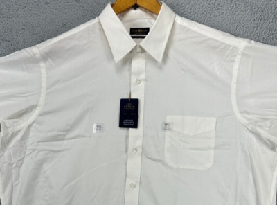 Club Room Shirt Mens 2XL 18.5 34-35 Pinpoint White The Estate Dress Pocket NEW
