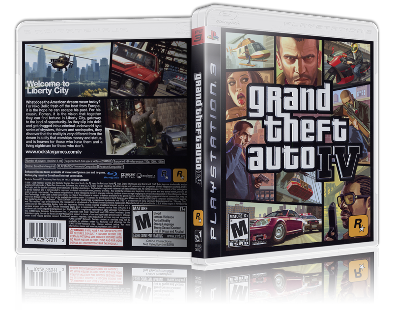 Grand Theft Auto IV - Replacement PS3 Cover and Case. NO