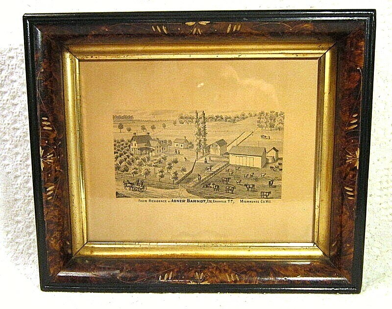 Antique Aesthetic Eastlake Victorian Picture Frame GOLD GILT 8 x 10 Walnut 1870s