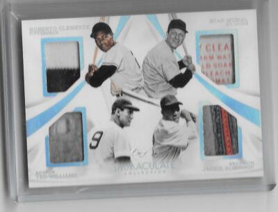 CLEMENTE / WILLIAMS / MUSIAL / J.ROBINSON IMMACULATE QUAD #1/1 LOGO TAG PATCH