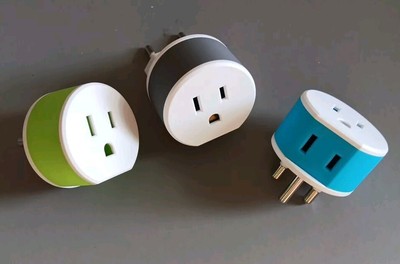 Thailand Power Plug Adapter with 2 USA Inputs - Travel 3 Pack - 2 x Type O, 1...