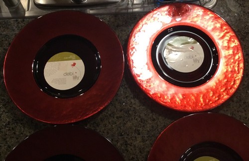 4 DEBI LILLY ROUGE REFLECTIONS  12.5” Charger Plates