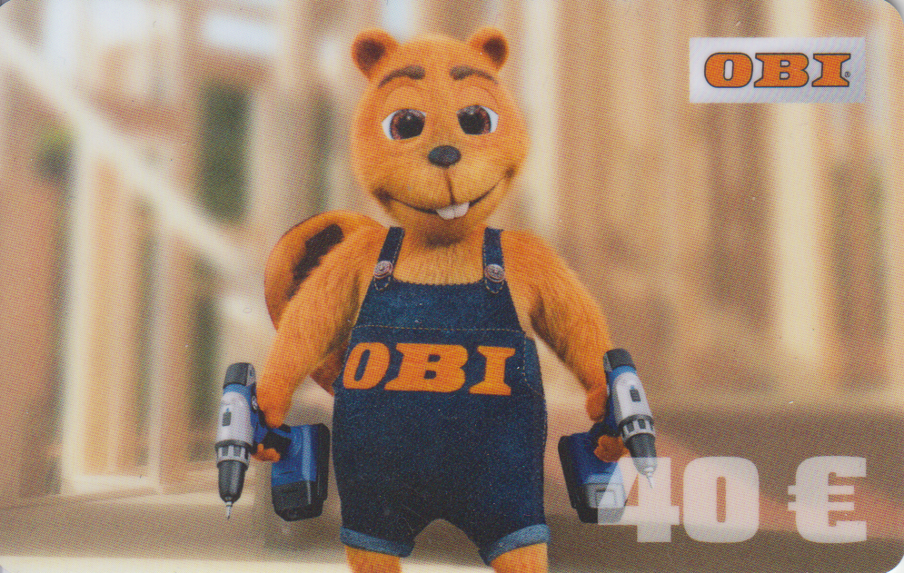 OBI (D-OBI-06002.02) Obi-Biber mit 2 Akku-Schrauber (40€-Karte)