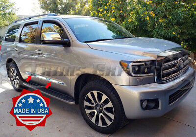 fit:2008-2020 Toyota Sequoia 4Pc Flat Body Side Molding Trim 1 1/2" Stainless
