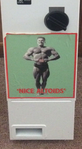 Vintage Altoids Mints Candy Vending Machine 50c coin operated No key Man Cave