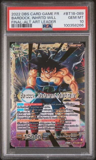 Bardock, Testament Hereditaire Bt18-089 Inherited Will 2022 Finals Top 2 Psa10