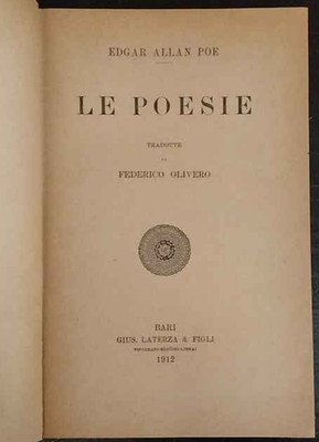 Le poesie – Edgar Allan Poe – Laterza – 1912