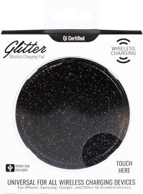 Wireless Charging Pad GLITTER 5W PAD silver iPhone Samsung Google USB