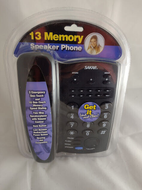 ICONCEPTS Sakar HT756CL Speakerphone, 13 Memory - Black HT756CL