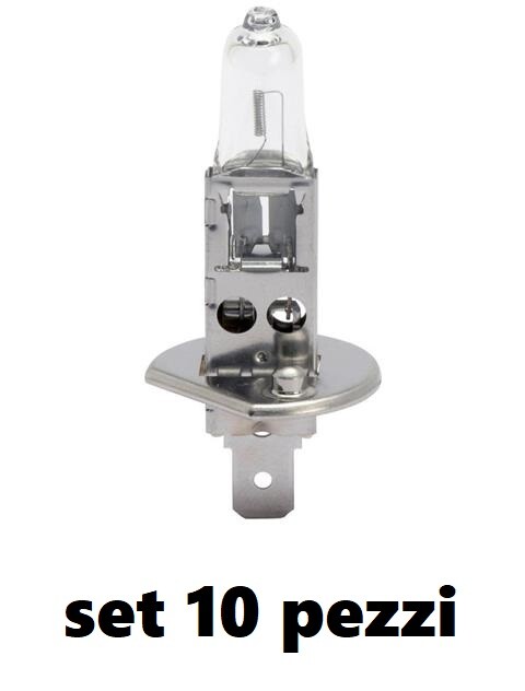 Set 10 Pezzi Lampadina Lampada Alogena Auto Moto H1 12V 55W awe