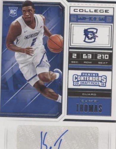2018 Panini Contenders Draft Picks - Khyri Thomas #66