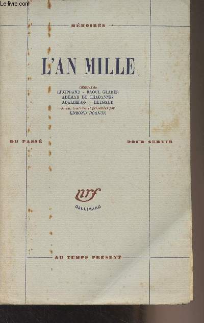 L'An Mille - Oeuvres De Liutprand, Raoul Glaber, AdÃ©Mar De Chaban