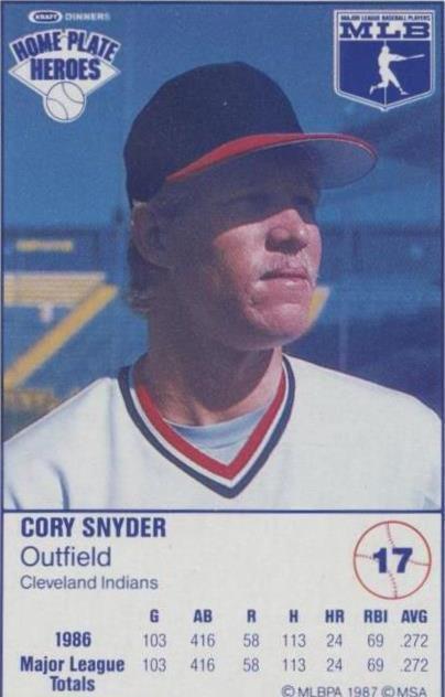 Kraft Home Plate Heroes 1987 - Cory Snyder #17