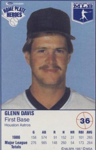 1987 Kraft Home Plate Heroes - Glenn Davis #36