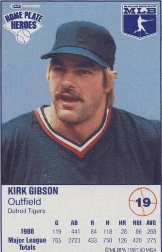 1987 Kraft Home Plate Heroes - Kirk Gibson #19